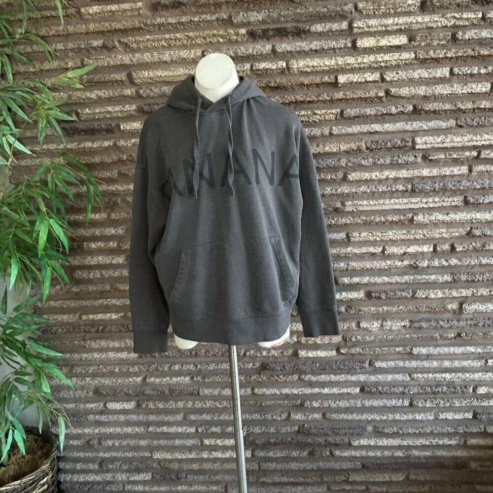 Banana Republic Gray Organic Cotton French Terry Hoodie Sweatshirt Size Large